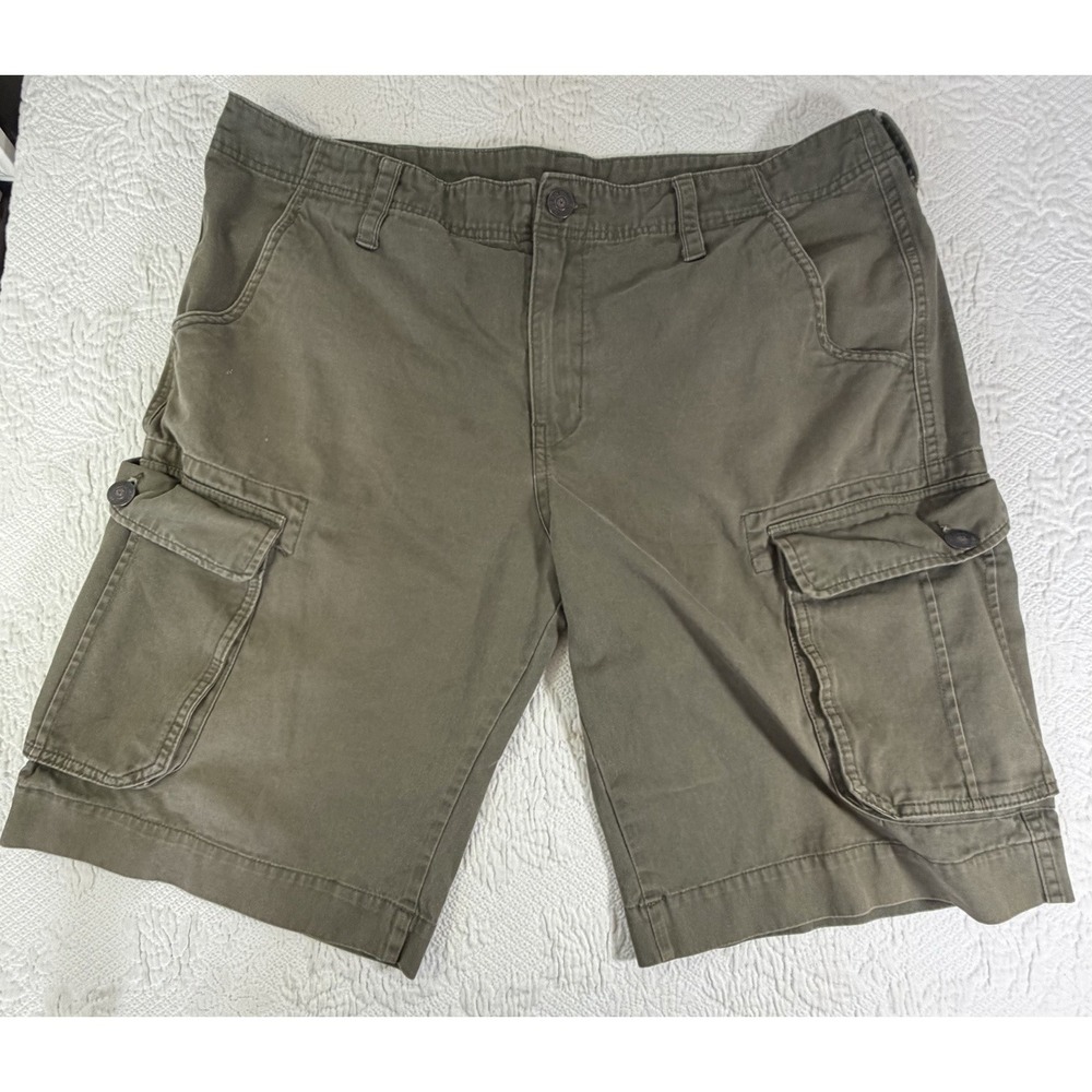 True Religion Men's Relaxed Cargo Shorts 104821 Olive‎ Green Sz 36 Horse Shoe